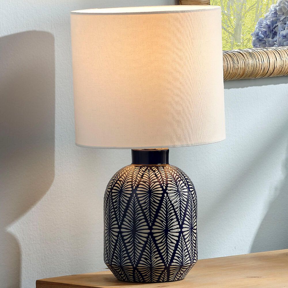 Splendor Living Parkdale Table Lamp in Blue and White, , large