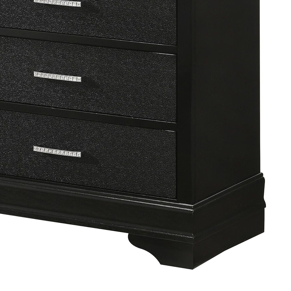 Crown Mark Amalia 5-Drawer Chest in Black, , large