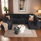 Noviland HOMLUX Modular Floor Sofa with Plush Corduroy, U-Shaped Sectional Cloud Couch with Chaise in Black, , large