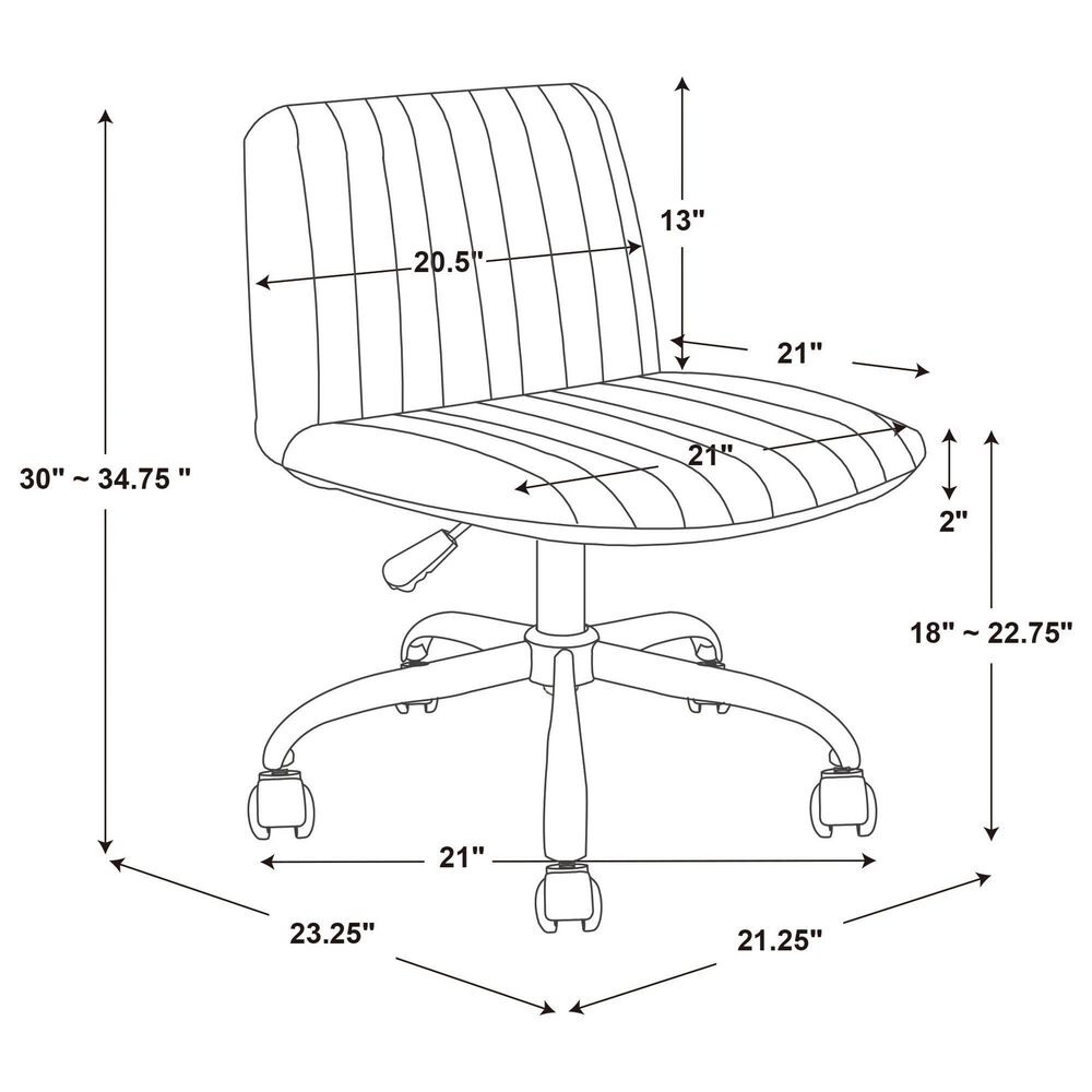 Linden Boulevard Savon Desk Chair in Grey, , large