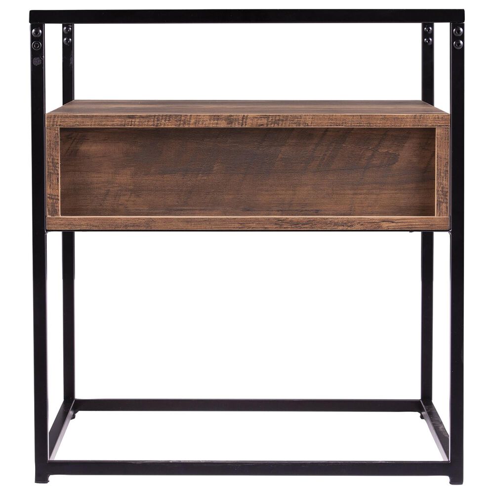 Southern Enterprises Olivern End Table in Black and Natural, , large