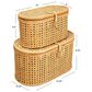 Creative Coop 2-Piece Modern Decorative Storage Box Set in Natural, , large