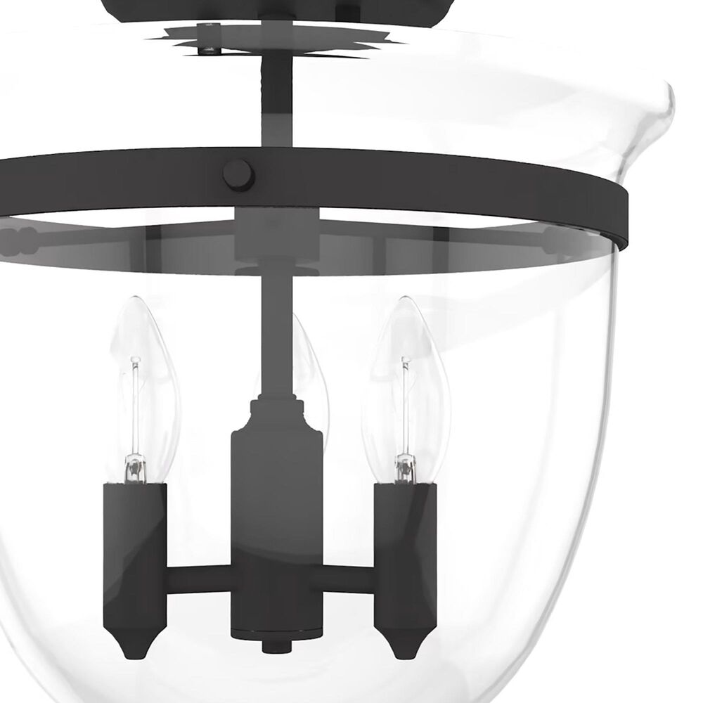 Hunter Belltown 3-Light Semi-Flush Mount in Natural Iron, , large