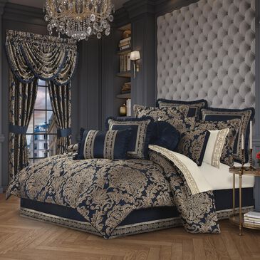 J. Queen New York Monte Carlo 4-Piece Queen Comforter Set in Navy, Bronze and Gold, , large