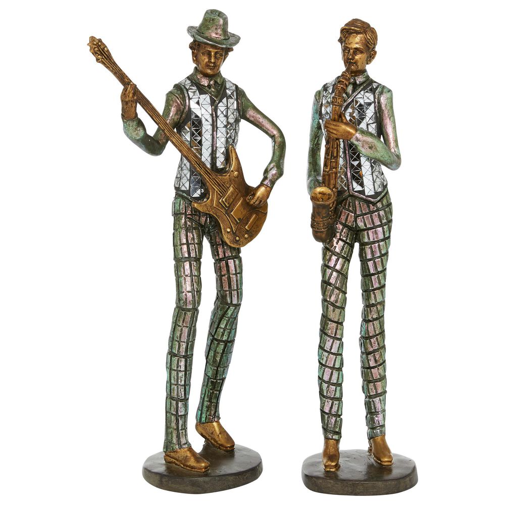 Maple and Jade Vintage Polystone Sculpture (Set of 2), , large