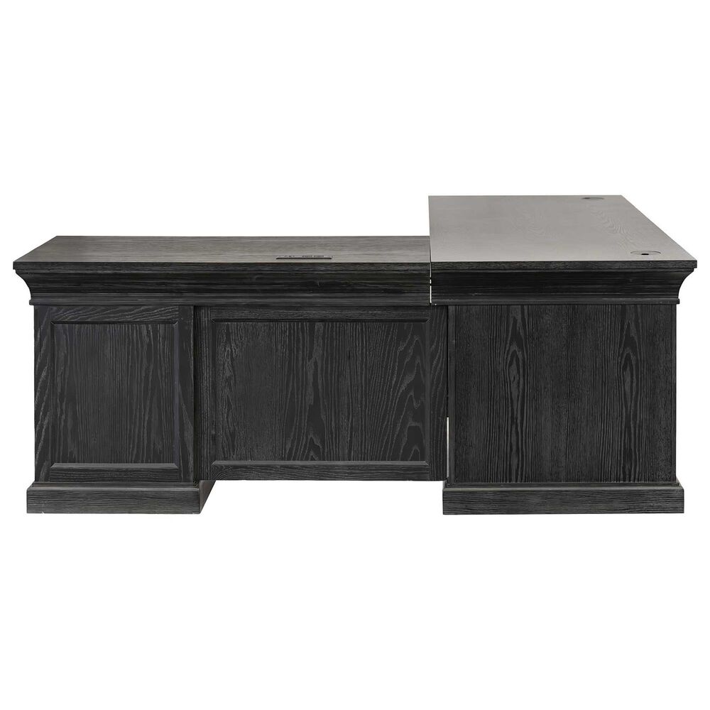 Wycliff Bay Willow Lane 4-Piece L-Shaped Desk with Bookcase and Ladder in Ebony Black, , large