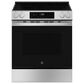 GE Appliances 30" Slide-In Electric Range with Self-Clean in Stainless Steel and Black, , large