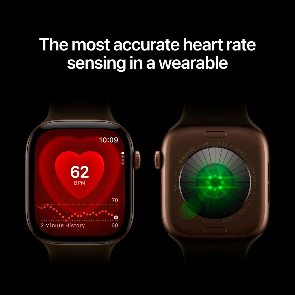 Apple Watch Series 12 (GPS) 42mm Light Gold Aluminum Case with Sand Sport Band - M/L, , large