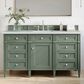 James Martin Vanities Brittany 60" Single Bathroom Vanity in Smokey Celadon with 3 cm Arctic Fall Solid Surface Top and Rectangular Sink, , large