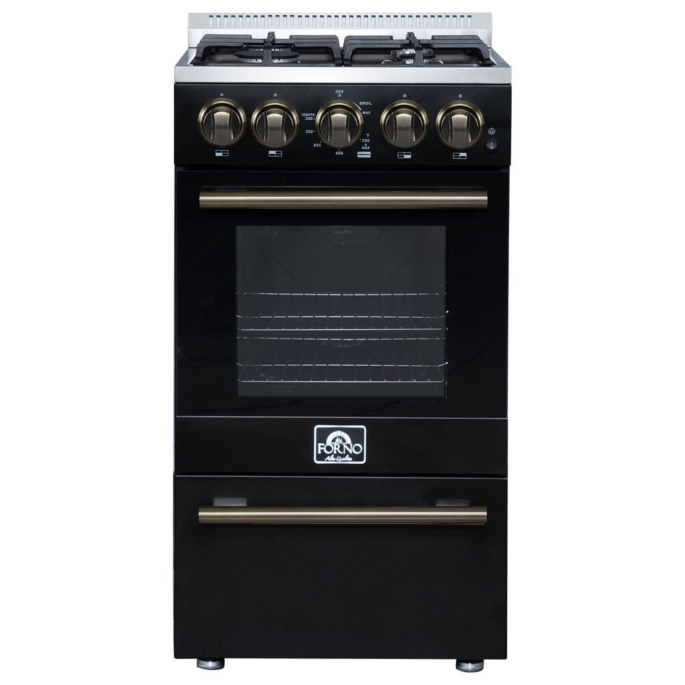 Forno Lamazze 20" Freestanding Gas Range in Black, , large
