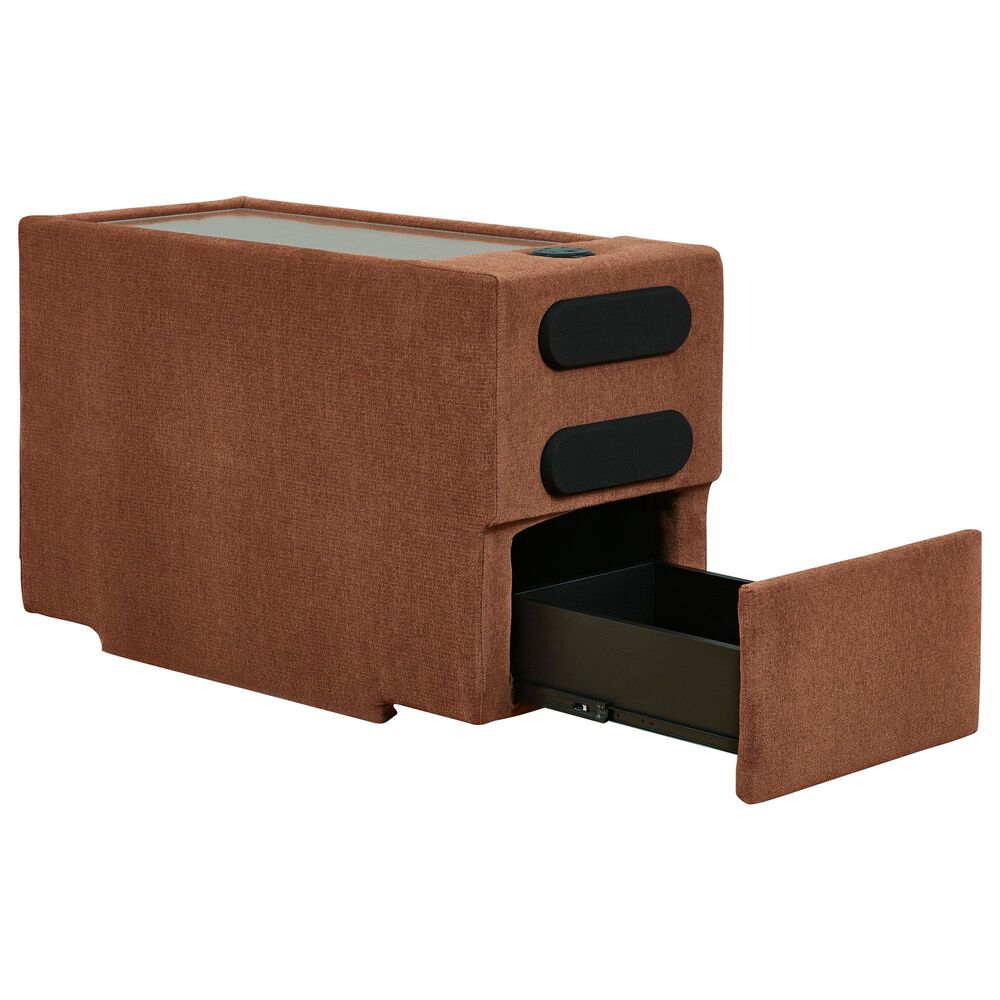 Ashley Modmax 3-Piece Stationary Loveseat with Audio Console in Spice, , large