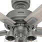 Hunter Hartland 52" Ceiling Fan with LED Lights in Matte Silver, , large