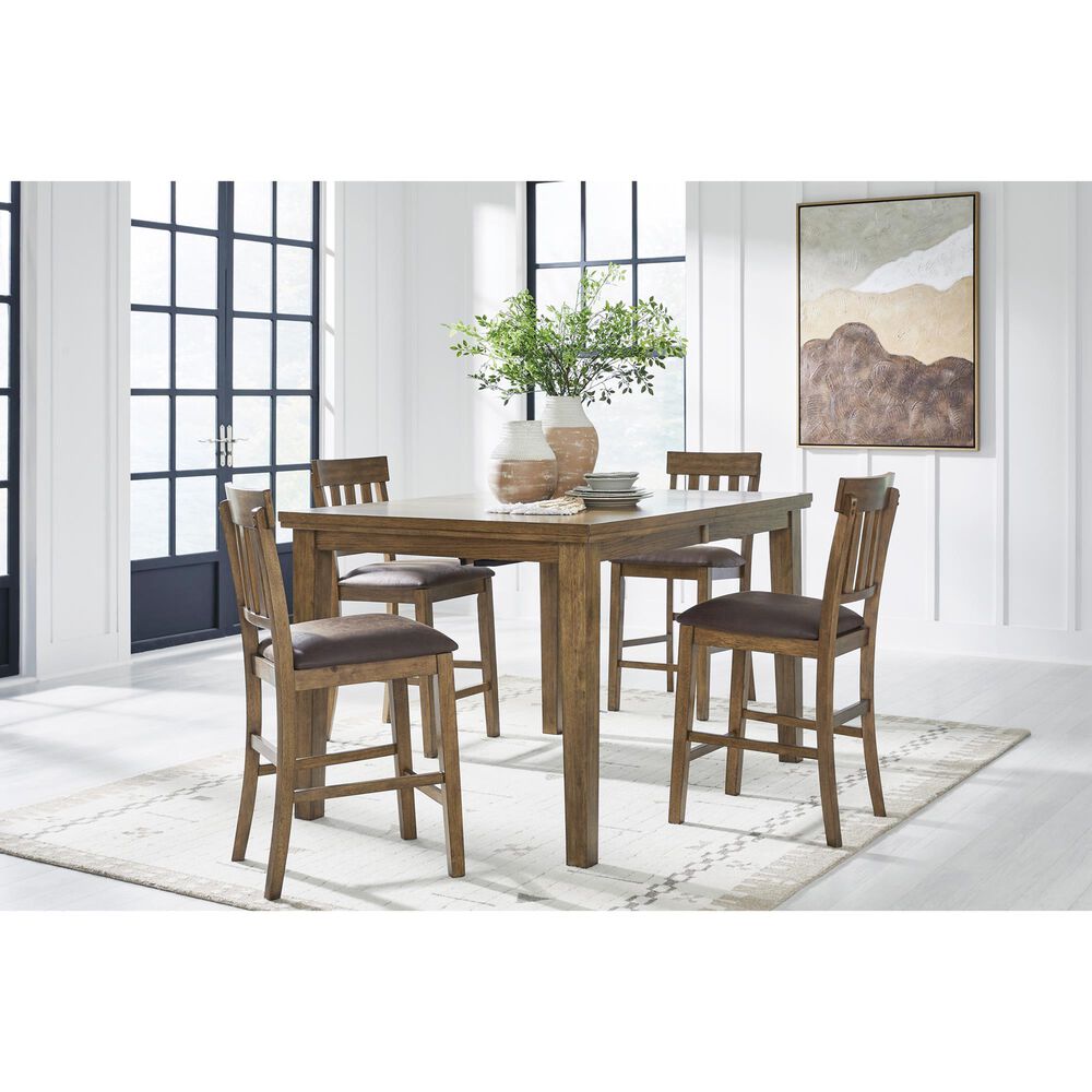Ashley Urbinforte 25.75" Faux Leather Barstool in Light Brown, , large