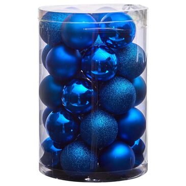 Nearly Natural Inc 30 Count 2.5" Shatterproof Ornament Set in Blue, , large