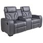 Mayberry Hill Blitz Manual Reclining Loveseat in Simba Slate and Black Welt, , large
