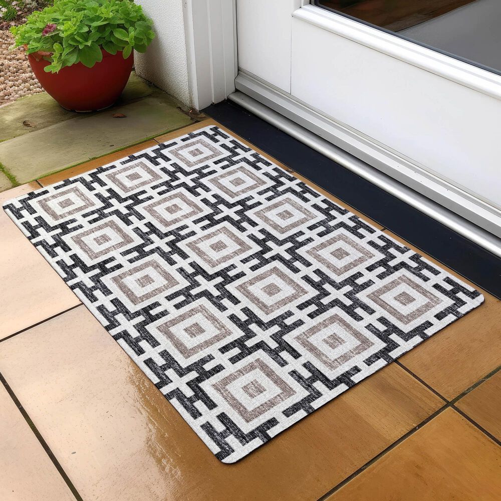 Dalyn Rug Company Marlo 1&#39;8&quot; x 2&#39;6&quot; Black Indoor/Outdoor Area Rug, , large