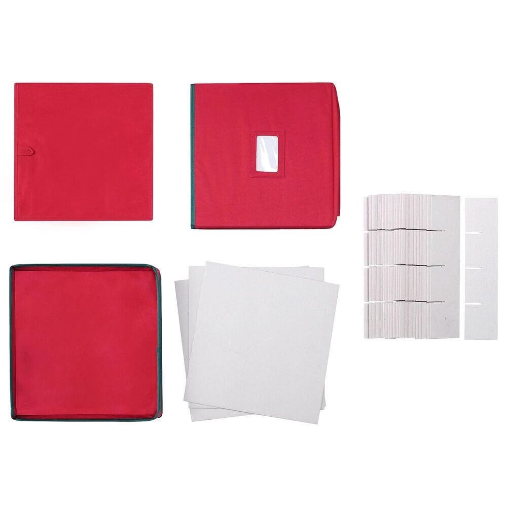 Timberlake Ornament Storage Box in Red &#40;Set of 2&#41;, , large