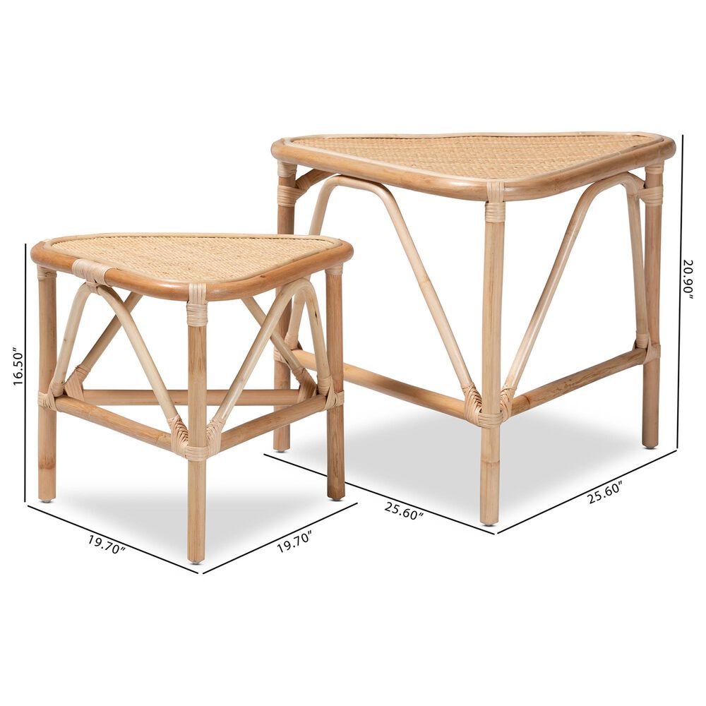 Baxton Studio Jayden 2-Piece Nesting End Table Set in Natural Brown, , large