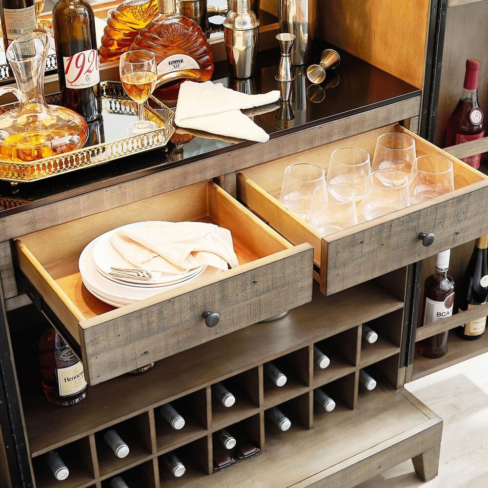 Imperial International Aurora Wine Cabinet in Stone Grey and Black, , large