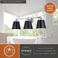 Vaxcel Barrington 3-Light Bathroom Vanity with Matte Black Shades in Chrome, , large