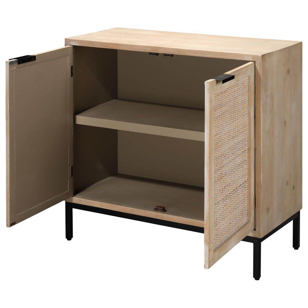 Splendor Living Milford 2-Door Accent Cabinet in Natural Wash and Black, , large