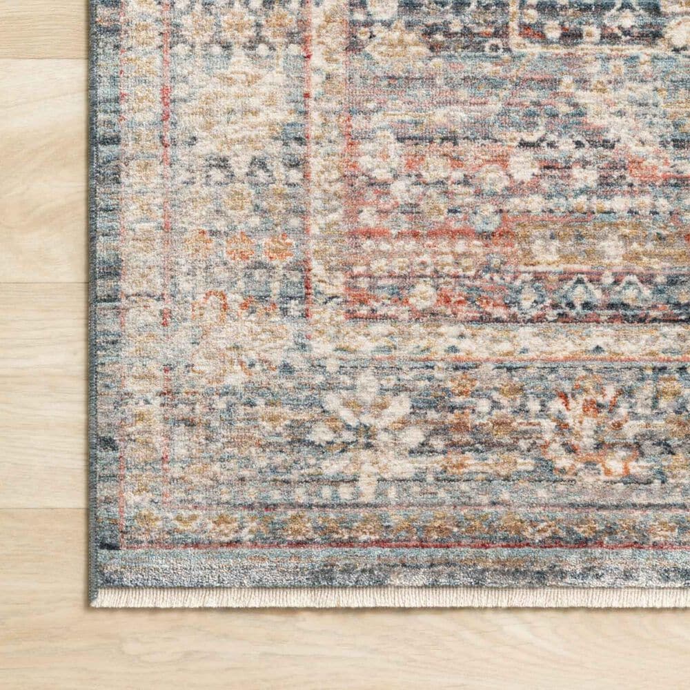 Loloi Claire CLE-06 11"6" x 15"7" Blue and Sunset Area Rug, , large