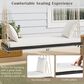 Hearth and Haven Topmax Outdoor Hanging Porch Swing Bench with Beige Cushion in Brown, , large
