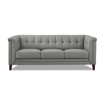 Hydeline Arvo Stationary Leather Sofa in Silver Gray, , large