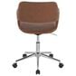 LumiSource Margarite Swivel Task Chair with Brown Faux Leather Cushion in Chrome, , large