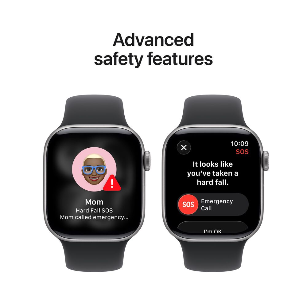 Apple Watch Series 11 &#40;GPS&#41; 42mm Space Gray Aluminum Case with Black Sport Band - M/L - Space Gray - &#40;2025&#41;&#40;Pre-Order&#41;, , large