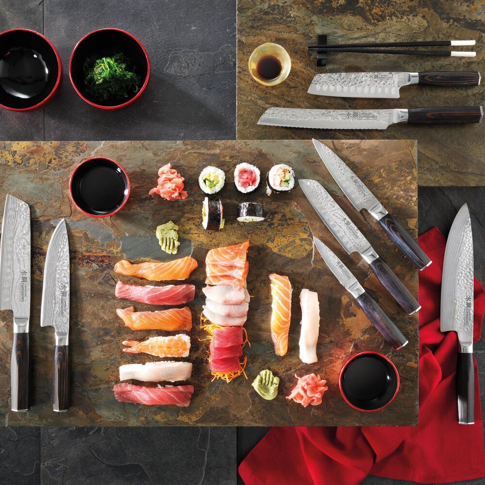 Power A Shi 7-Piece Knife Block Set in Stainless Steel, , large