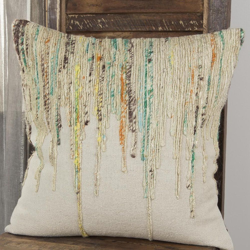 Rizzy Home 20" x 20" Pillow Cover in Tan with Multicolor, , large
