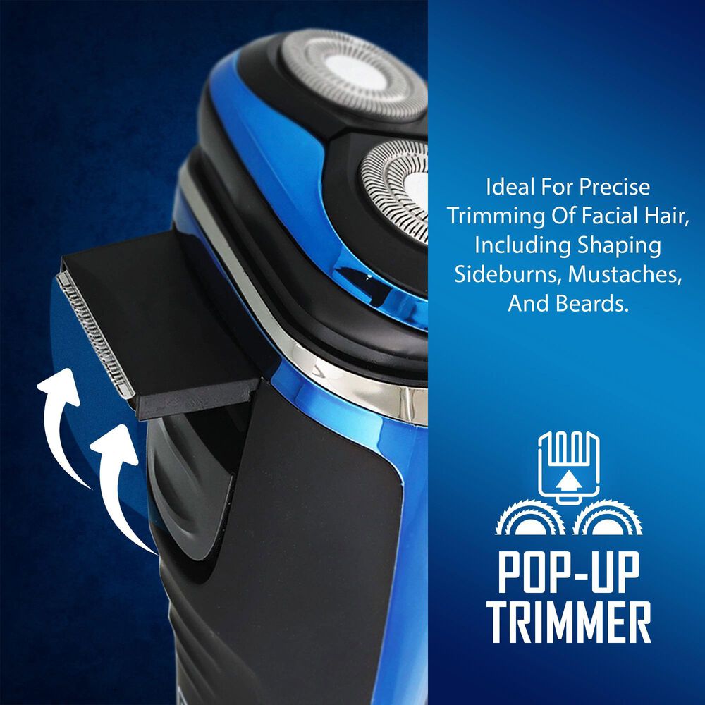 Barbosal Wet Rotary Shaver with LCD Display in Black and Blue, , large