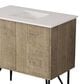 Lexora Home Lancy 30" Single Bathroom Vanity in Rustic Acacia with 2 cm White Quartz Top and Rectangular Sink, , large