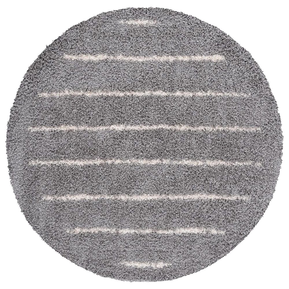 Safavieh Venus Shag VNS604J 2"7" Round Grey and Ivory Area Rug, , large