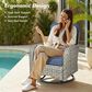 HOMLUX 13-Piece Patio Conversation Set with 54" Fire Pit Table in Denim Blue, , large