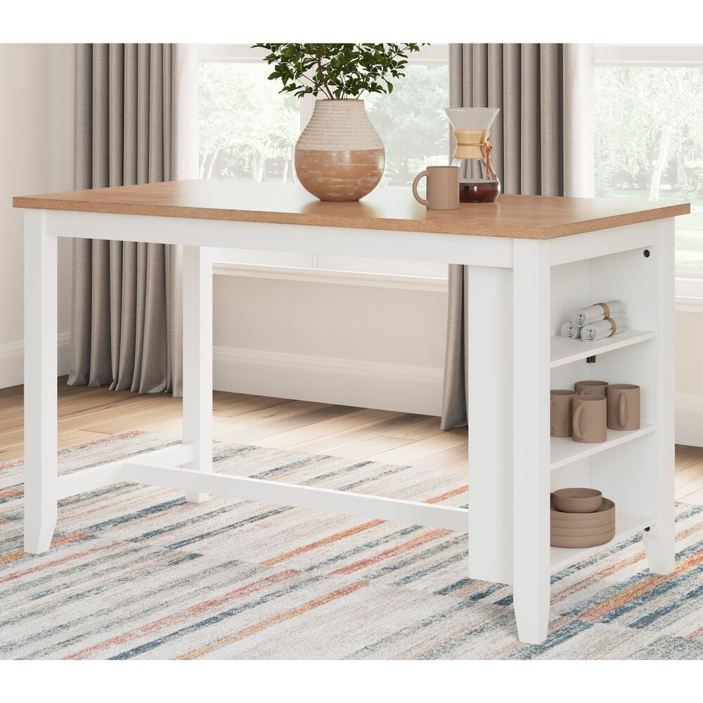 Ashley Gesthaven Counter Height Table in Light Natural and White - Table Only, , large