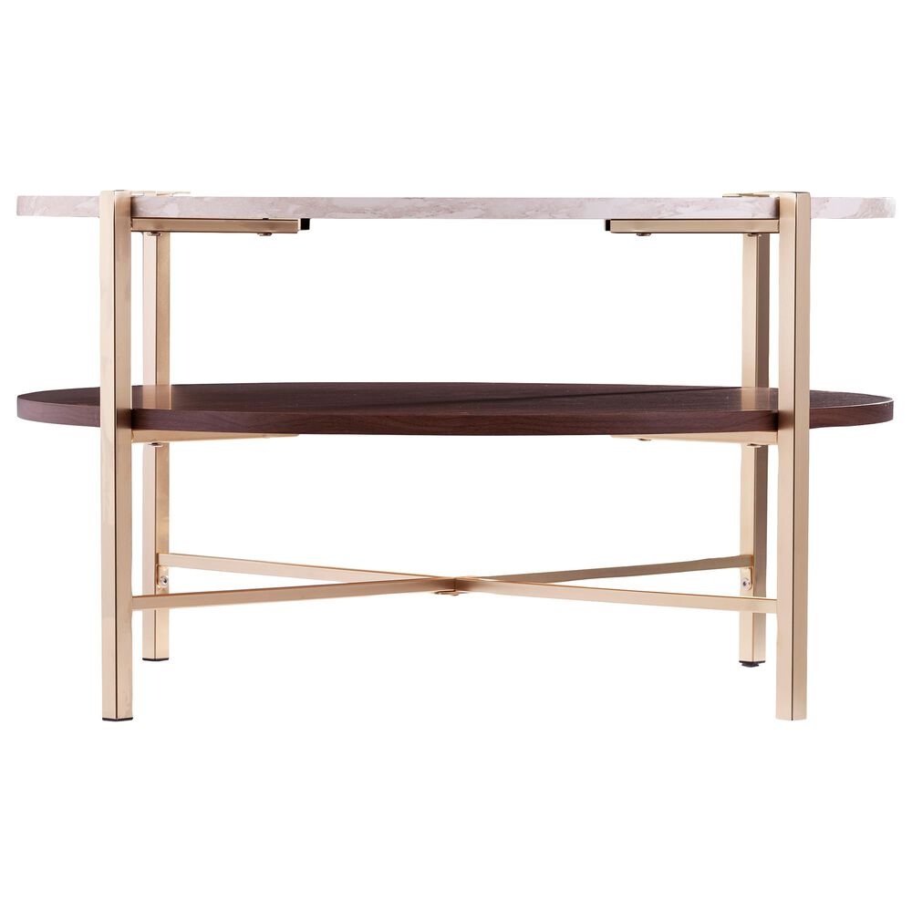 Southern Enterprises Ardmillan Coffee Table in Brass, Tobacco, and White, , large