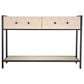Splendor Living Irvington Faux Shagreen 2-Drawer Console Table in Taupe and Black, , large