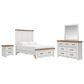Ashley Savonport 4 Piece Full Storage Bedroom Set in White and Brown, , large