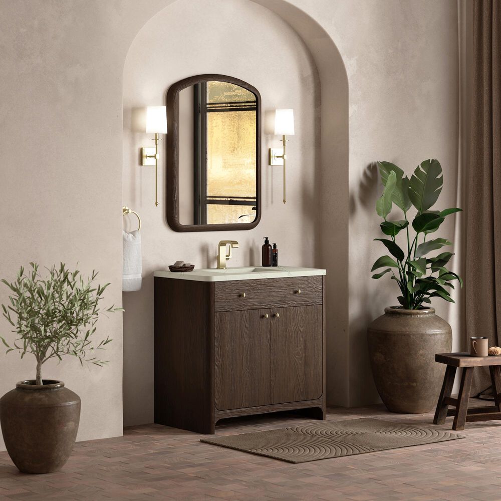 James Martin Vanities Gracyn 36&quot; Single Bathroom Vanity in Sable with 3 cm Victorian Silver Quartz Top and Rectangular Sink, , large