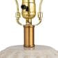 Creative Coop Adeline Stoneware Globe Table Lamp in Cream and Brass, , large