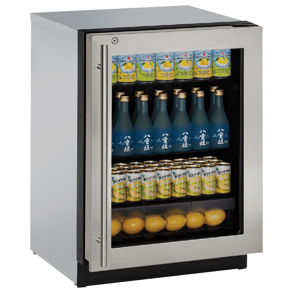 U-Line 4.9 Cu. Ft. Compact Refrigerator with Lock in Stainless Steel, , large