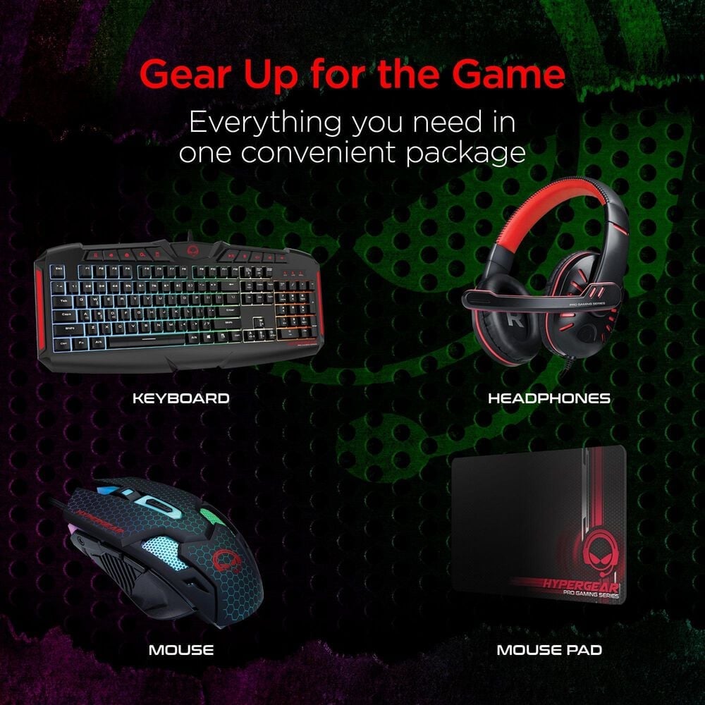 Hypergear 4-in-1 Gaming Kit in Black and Red, , large