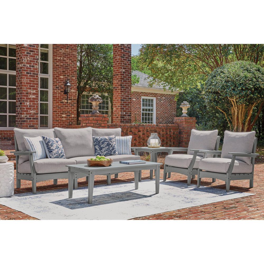 Ashley Cove Beach Outdoor Sofa with Cushion in Gray, , large