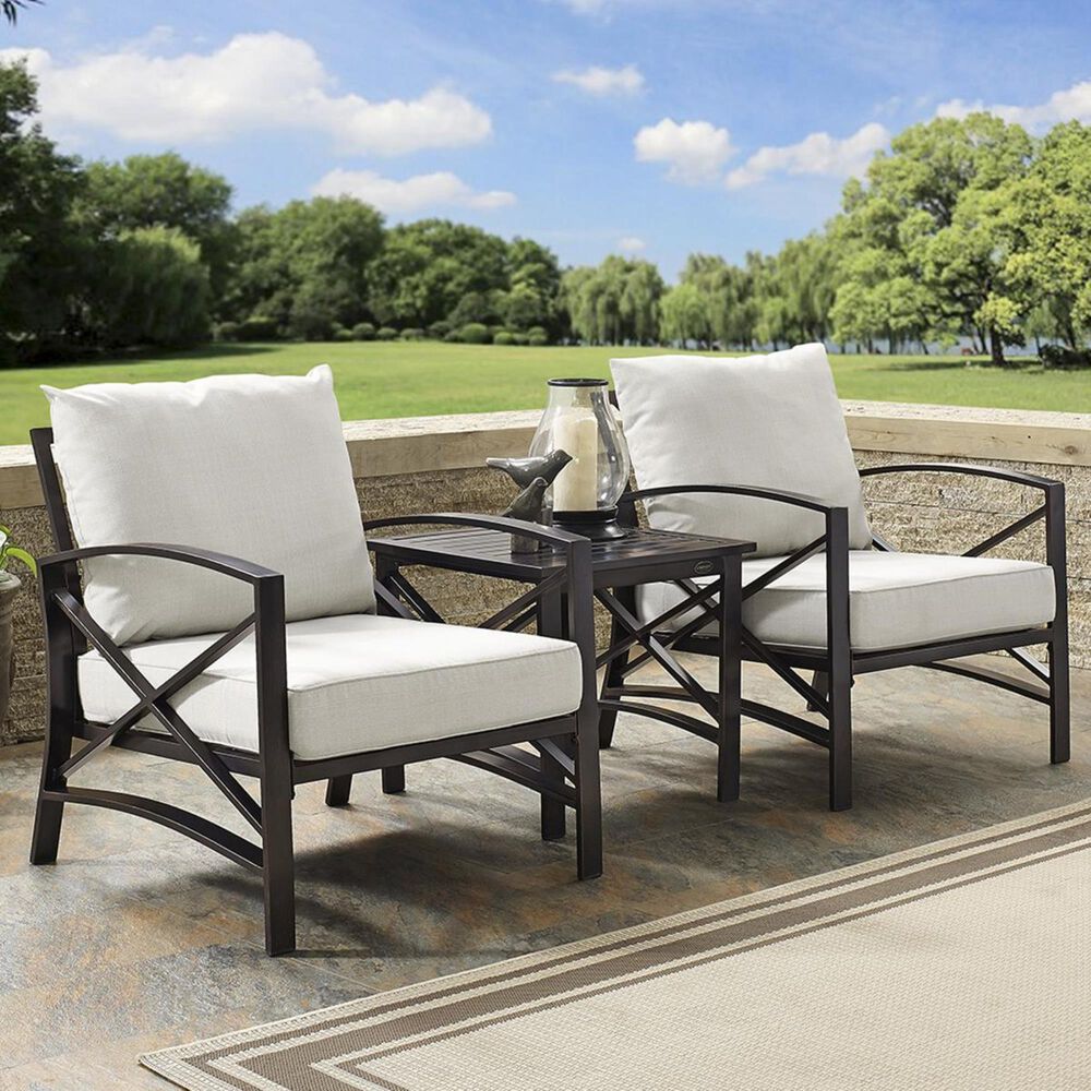Crosley Furniture Kaplan 3-Piece Seating Set in Oatmeal, , large