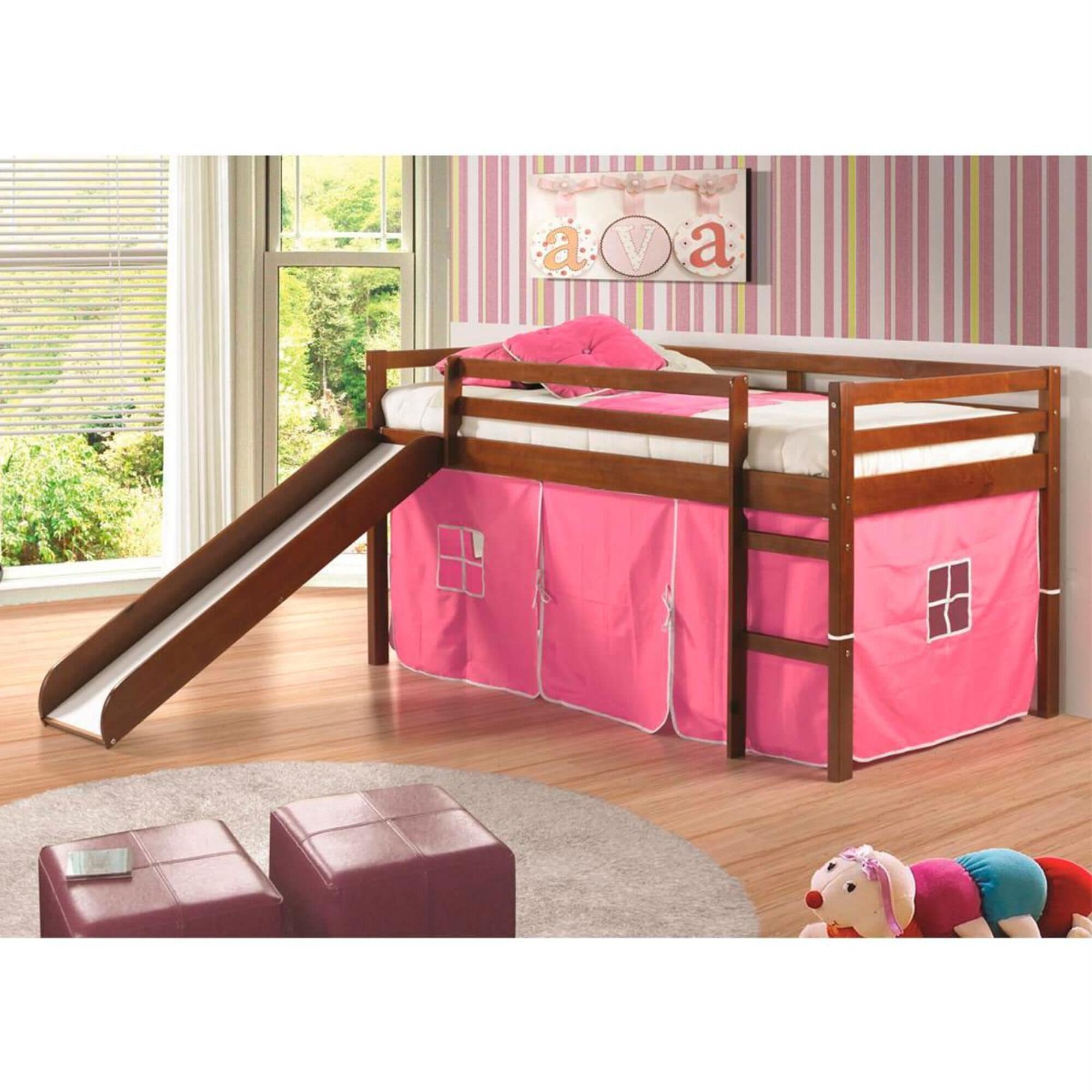 Tent loft bed with on sale slide