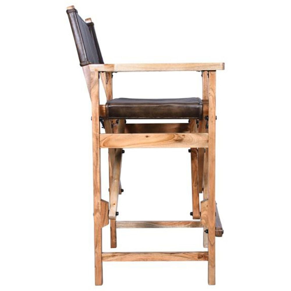 Home Trends &amp; Design Solid Oak Folding Counter Stool in Antique Whiskey, , large