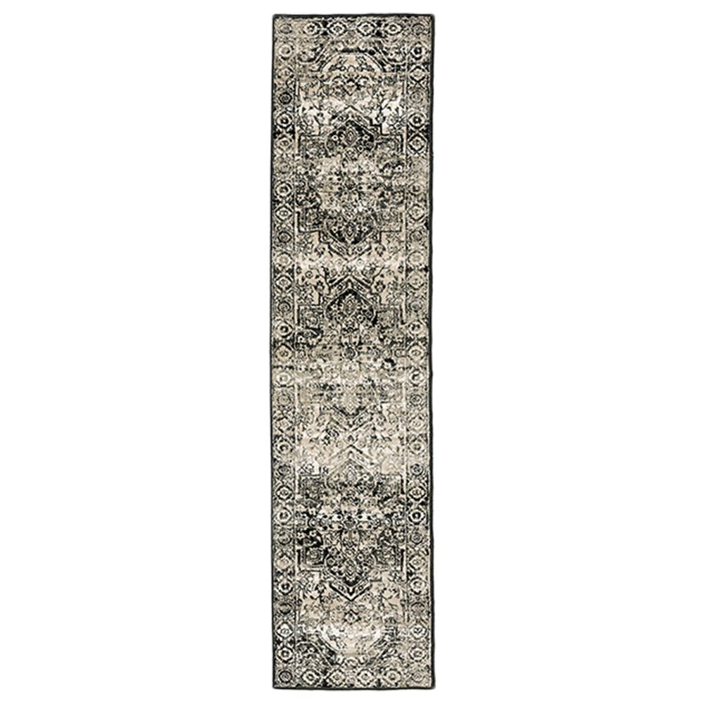 Oriental Weavers Georgia Medallion 429G0 1"10" x 7"6" Gray and Black Runner, , large