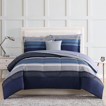 Pem America Style Carlyle 6-Piece Twin Bed in a Bag in Blue, , large